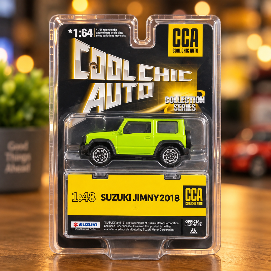 CCA Cool Chic Auto Collection Series: 1:48 Scale Suzuki Jimny 2018 Die-Cast Miniature Car (Red & Green)