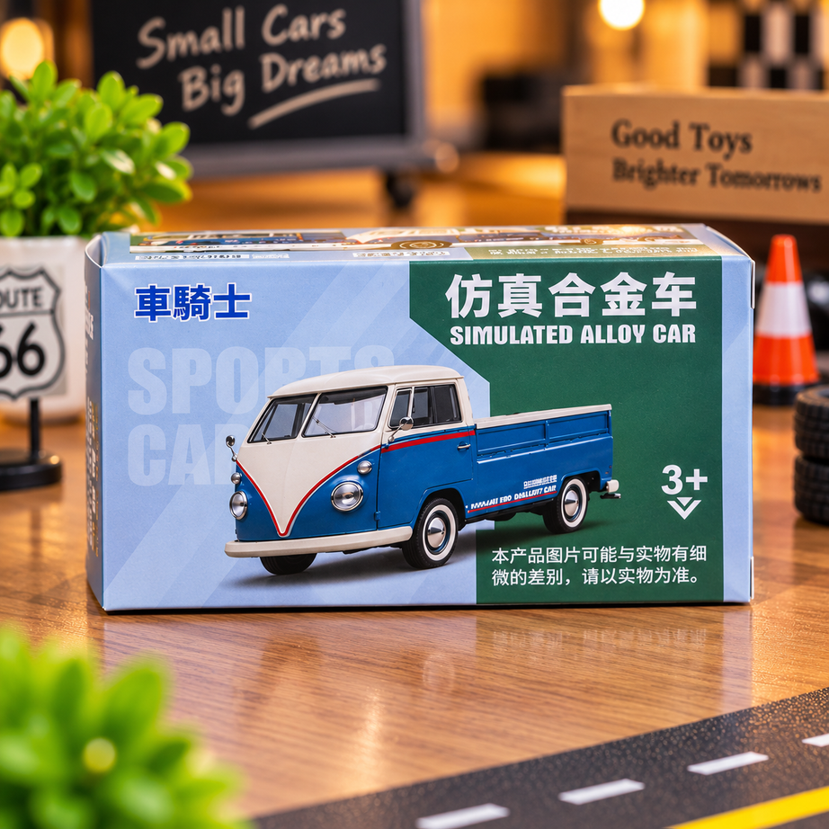 Vintage Blue & White Pickup Truck Die-Cast Alloy Toy Car | Classic Retro Miniature Model for Kids & Collectors