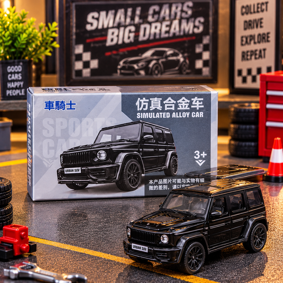 Black Luxury G-Wagon Style SUV Die-Cast Alloy Toy Car – Miniature Collectible Model