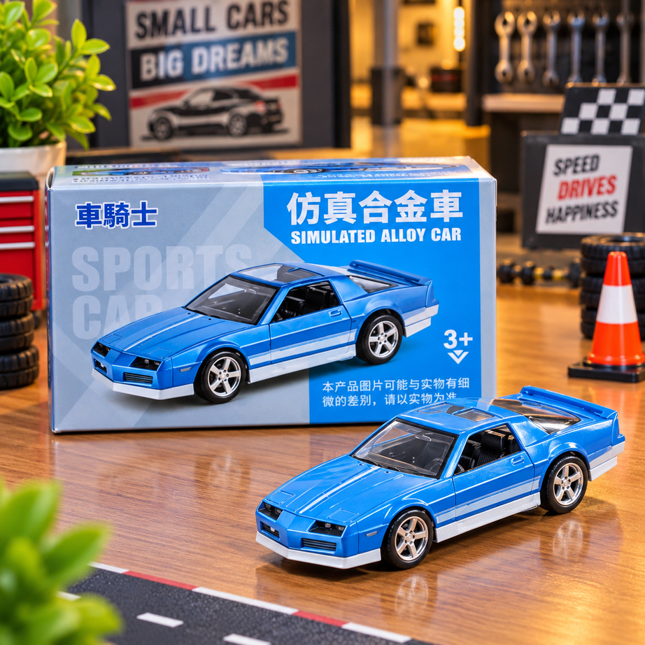 Blue Retro Sports Car Die-Cast Alloy Toy – Classic Racing Model Collectible for Kids & Car Enthusiasts