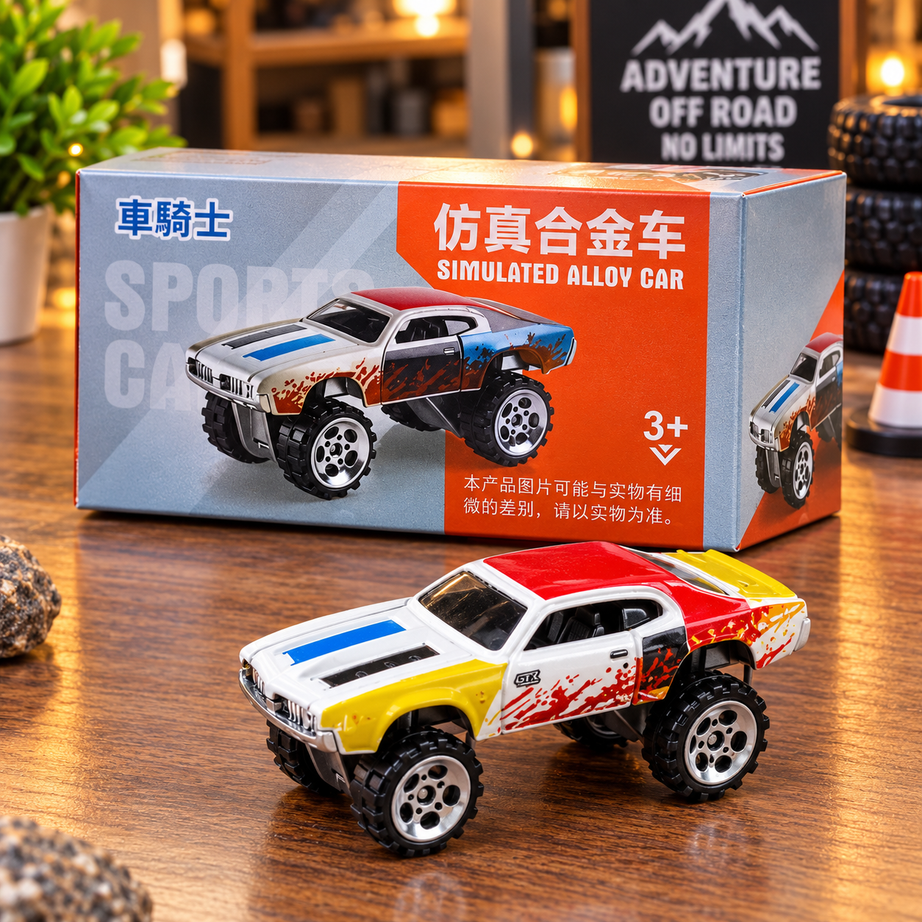 Alloy Monster Truck Die-Cast Toy Car – Off-Road Sports Car with Big Wheels for Kids