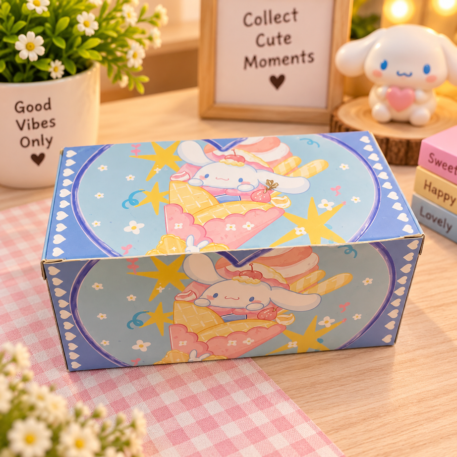 Cute Cinnamoroll Bunny Tape Dispenser with Tape Roll – Kawaii Blue Desktop Stationery Holder for Kids & Office