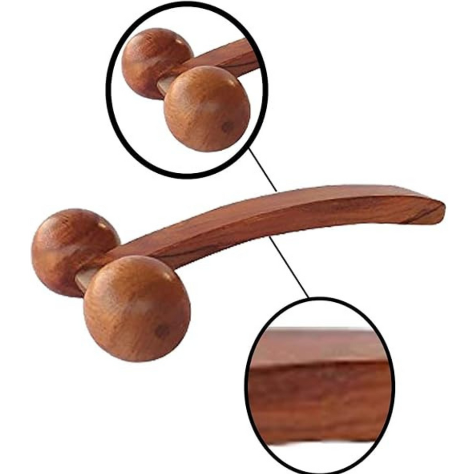 Wooden 2-Ball Roller Massager