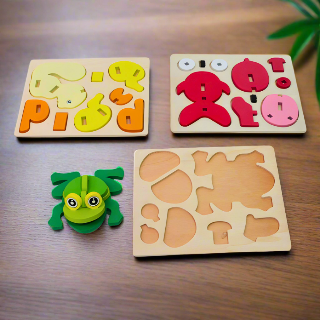 Wooden 3D Puzzle for Kids-1(Random design will be send)