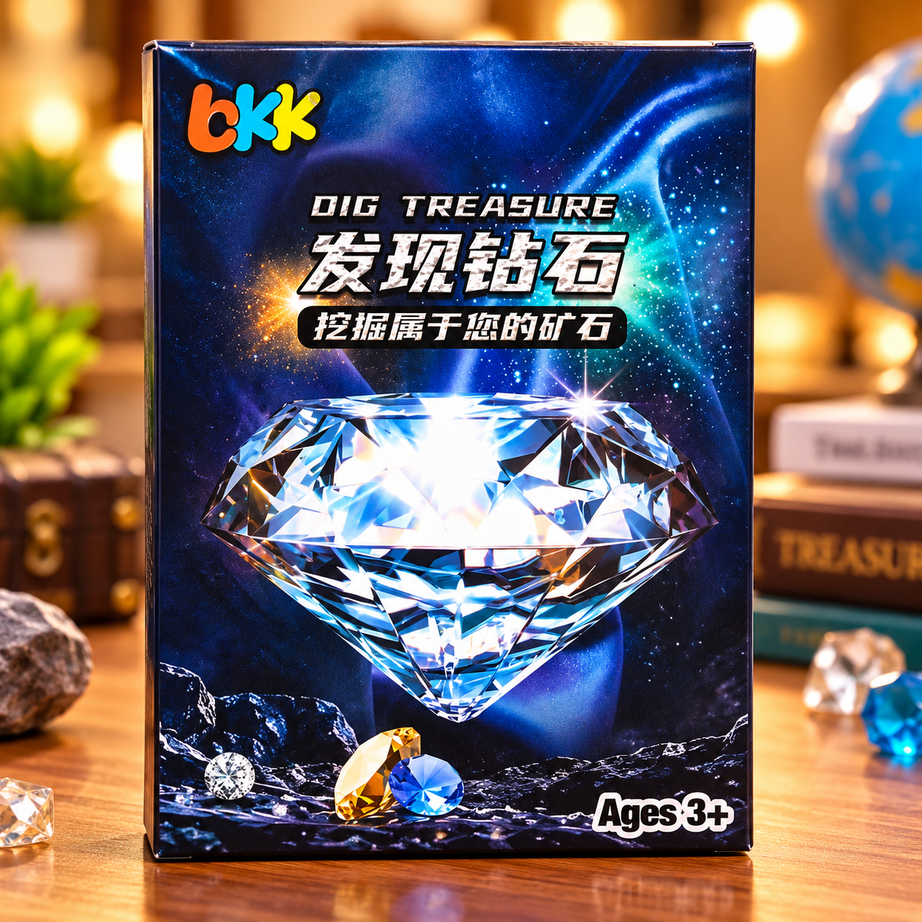 Dig Treasure Diamond Excavation Kit for Kids – DIY Gemstone Mining &amp; Discovery Educational STEM Science Toy with Digging Tools