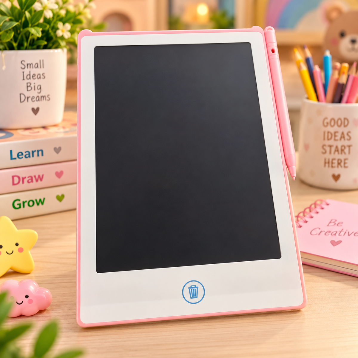 8.5 Inch LCD Writing Tablet for Kids with Educational Learning Cards – Reusable Digital Drawing Pad & Handwriting Practice Board