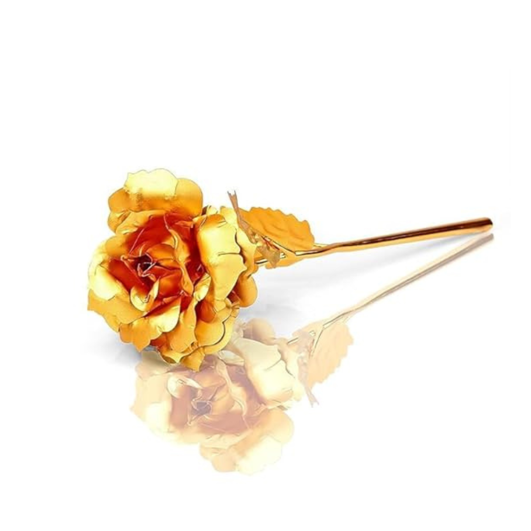 24K Gold Rose with Gift Box – Elegant Gold Dipped Rose for Gift