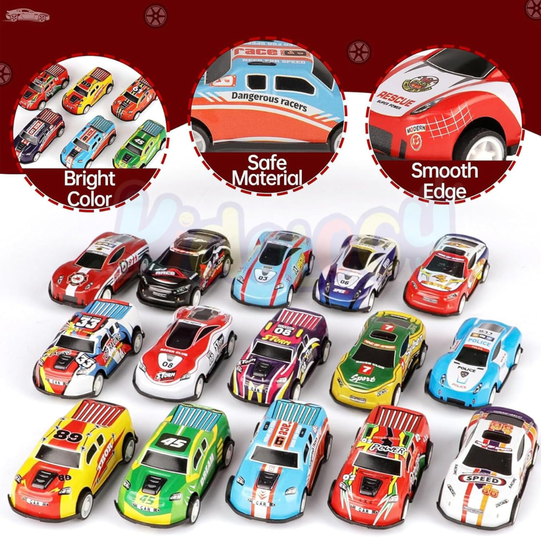 48-Piece Pull Back Car Set | Mini Racing Toy Vehicles for Kids 3+ | Bulk Cars & Trucks | Fun Learning Toys & Birthday Gifts for Boys & Girls