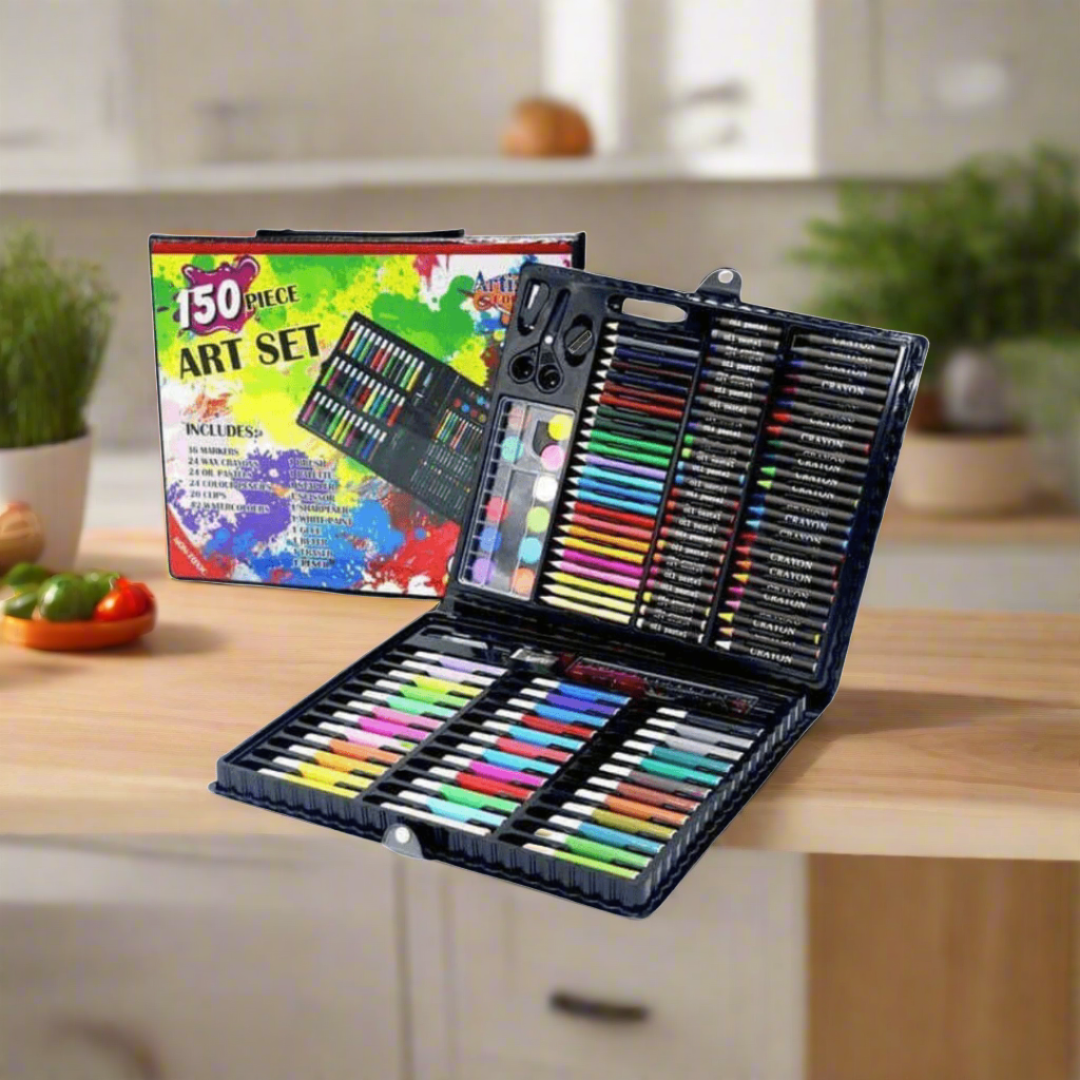 150 Piece Art Set, Drawing and Painting Set for Kids - Kids Bestie