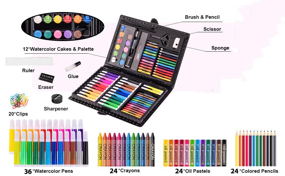 150 Piece Art Set, Drawing and Painting Set for Kids - Kids Bestie