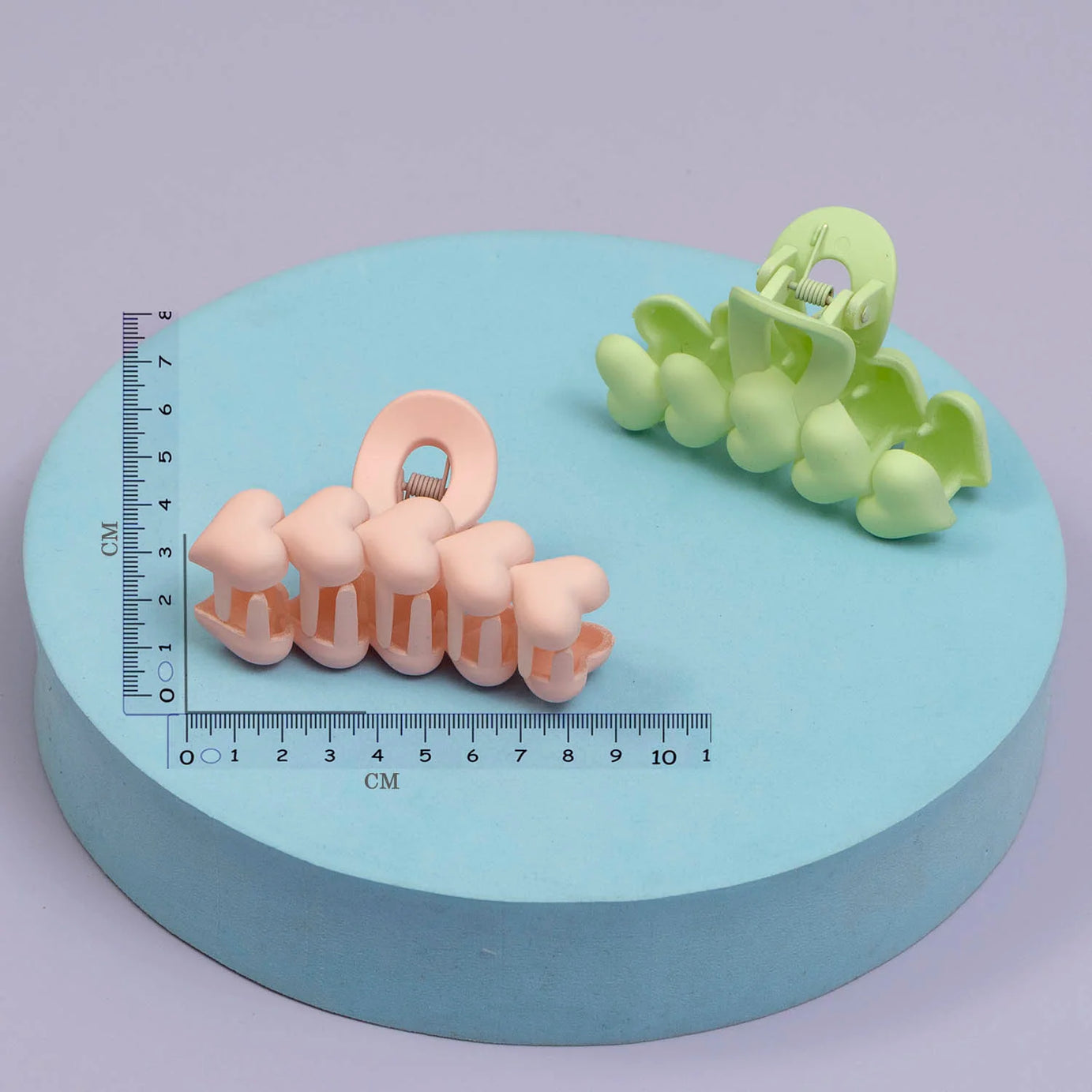 Heart Design Mini Hair Claw Clips | Matte Finish Strong Hold Hair Accessories (Random Colour)