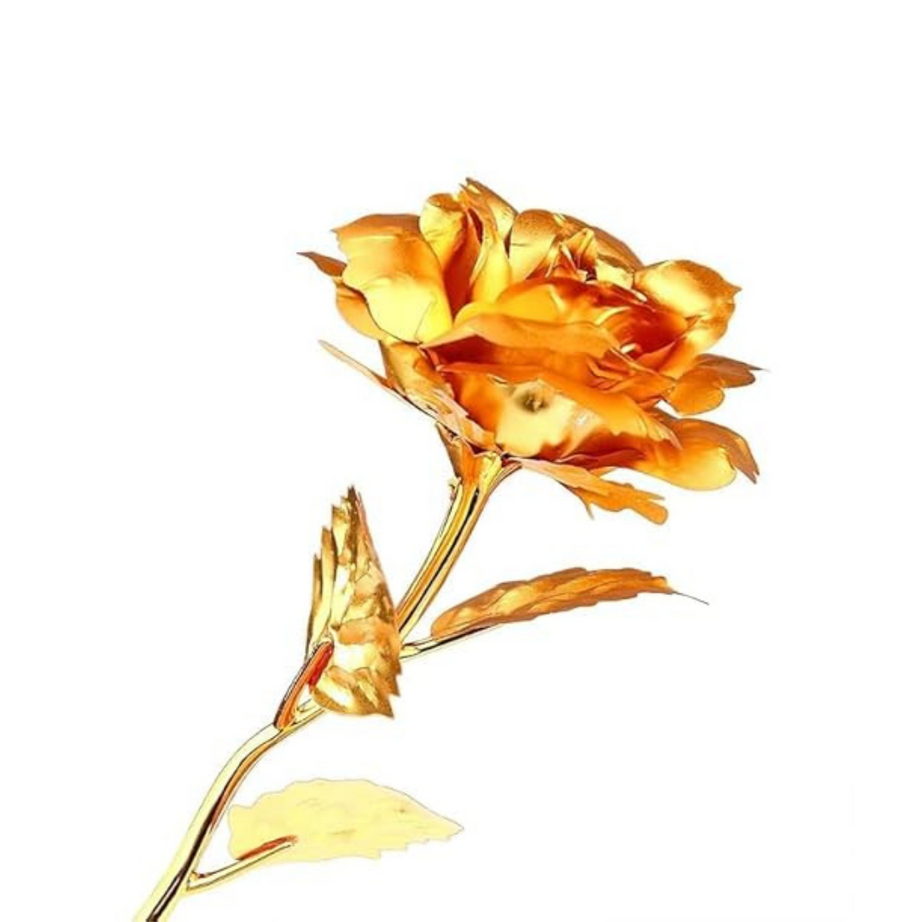 24K Gold Rose with Gift Box – Elegant Gold Dipped Rose for Gift