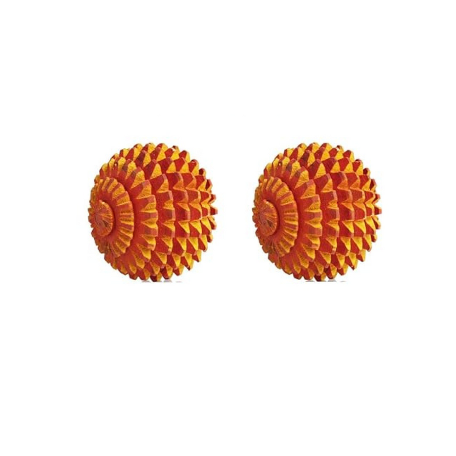 Set of 2 Wooden Ball Hand Roller Palm Massager(Random Colours)