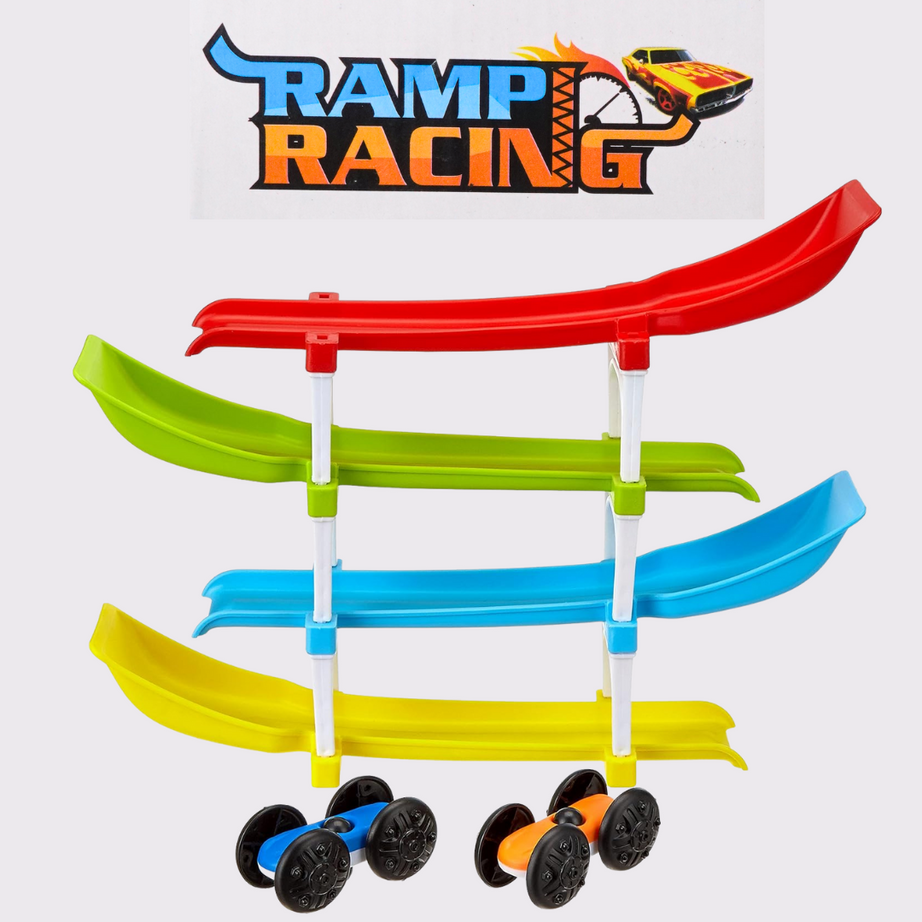 Ramp Racing Racer Track set with 4 Tracks and 2 Cars for Kids Age 3+