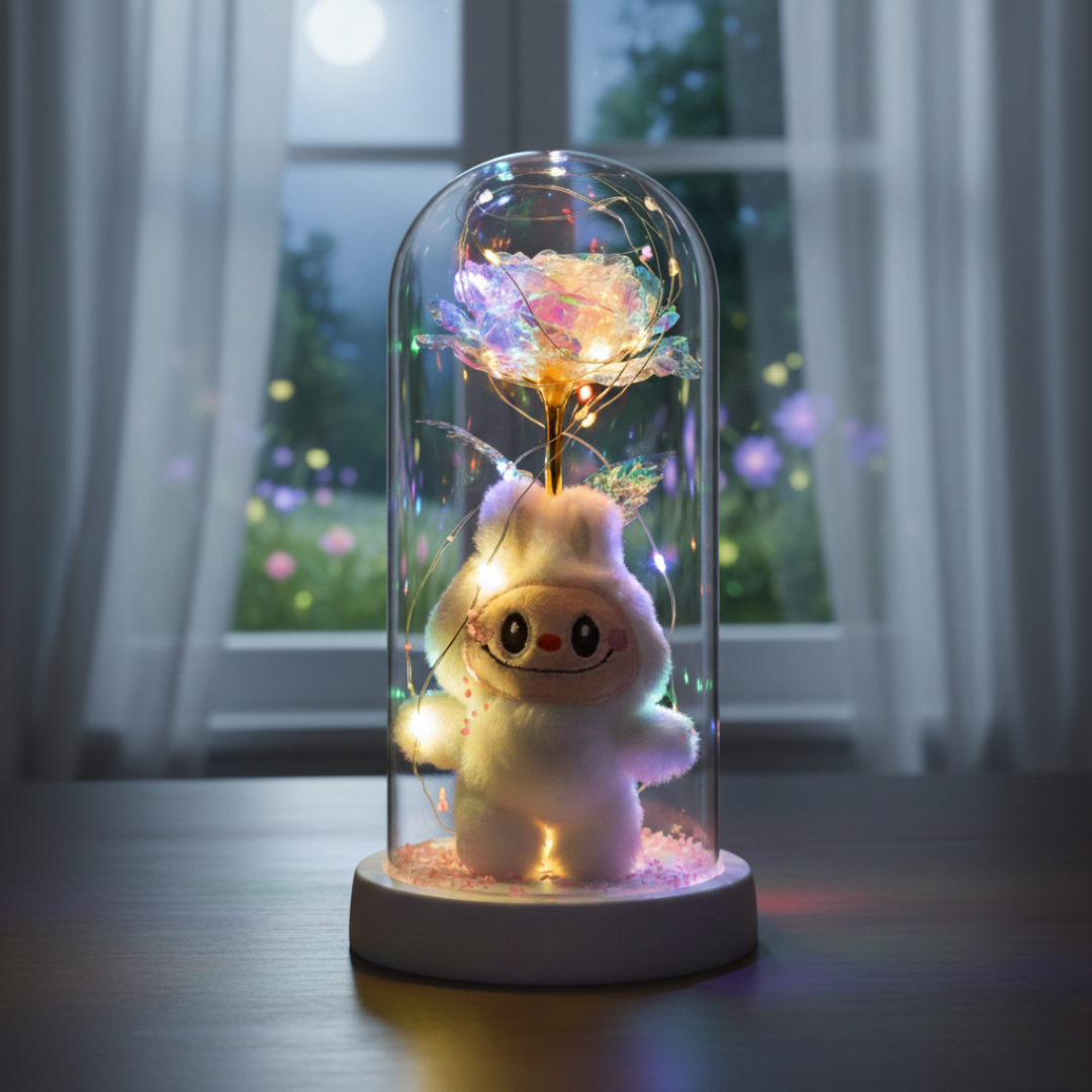 LABUBU Doll with Lights Inside a Jar – Magical Glow Toy