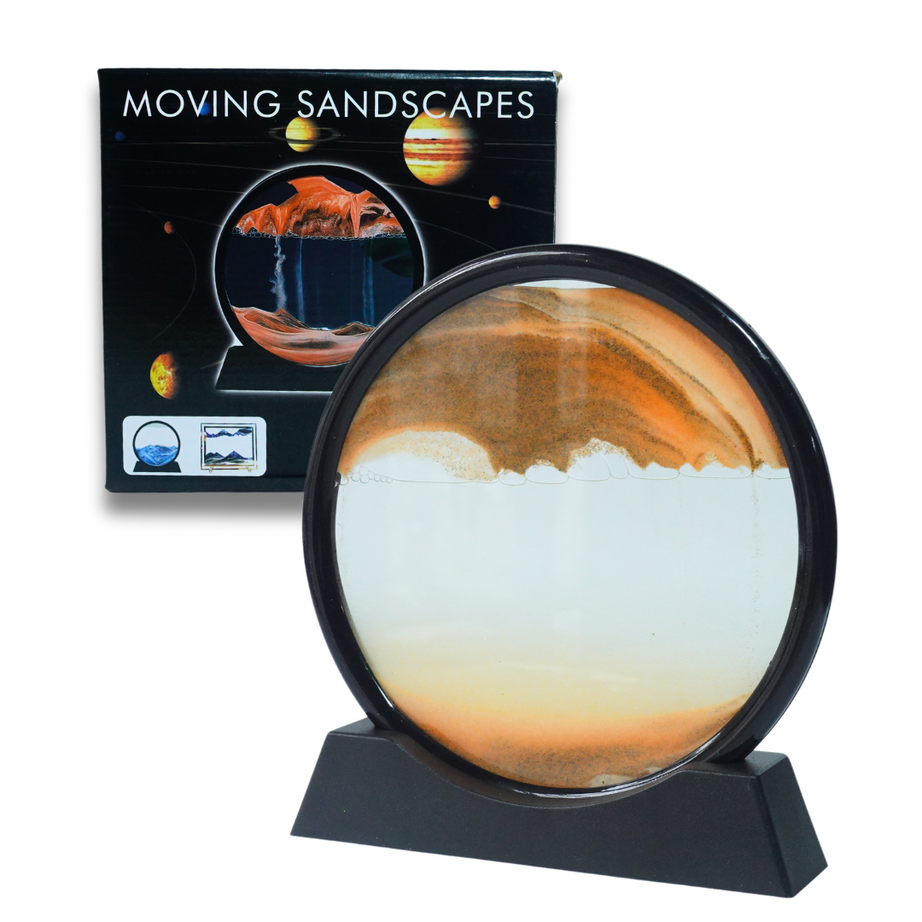 Moving Sandscapes with Round Glass