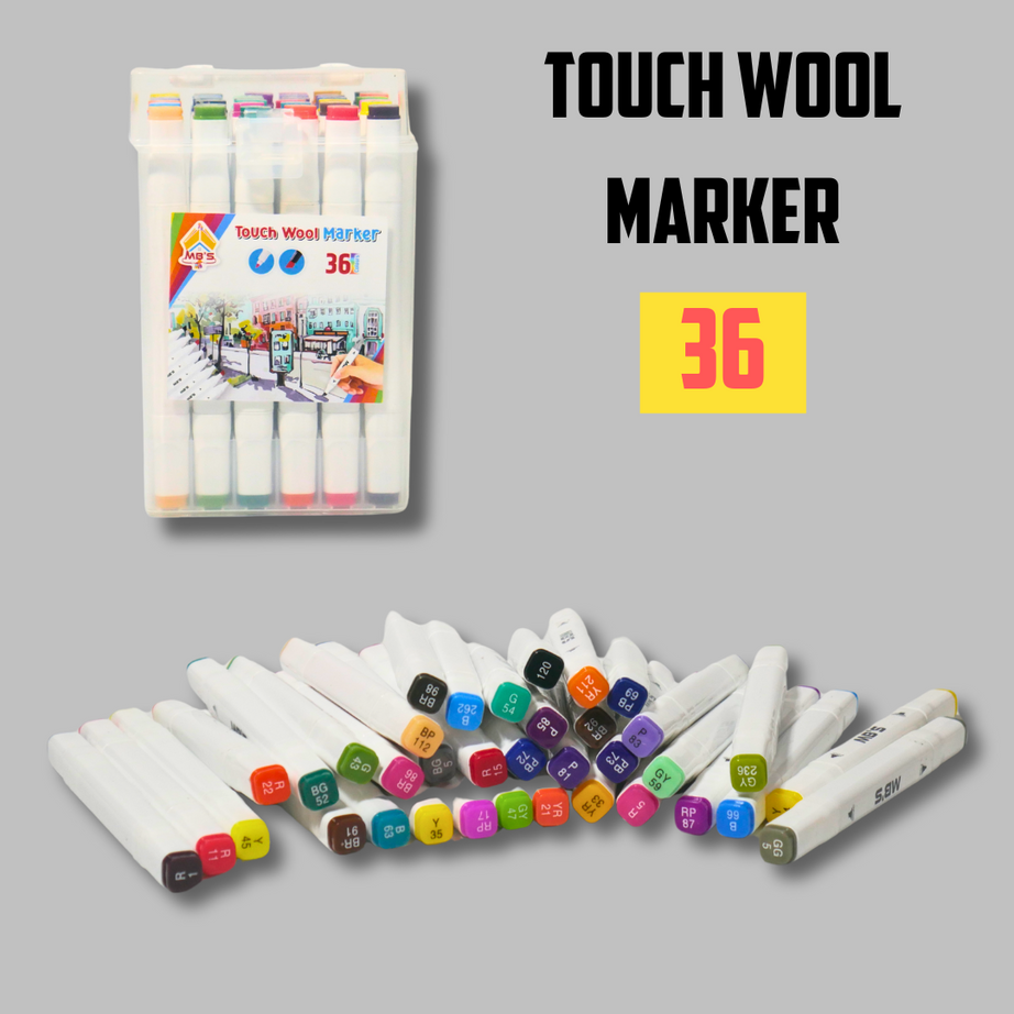 Touch Wool Marker – 36 PCS Set | KidsBestie