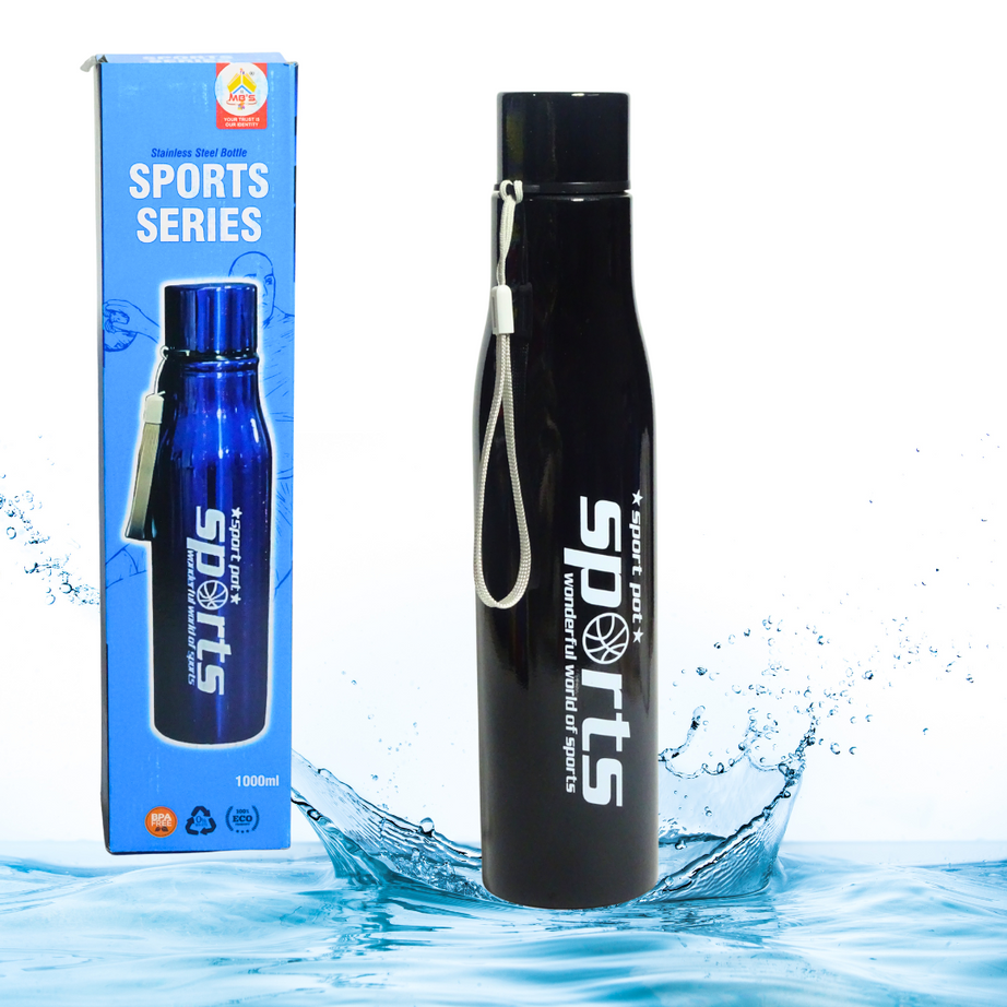 Sports Water Bottle – 1000 ml - Stay Hydrated On the Go! (Random colors)
