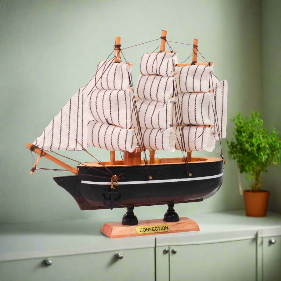 Beautiful Antique Decorative, Wooden Sailing Ship Showpiece