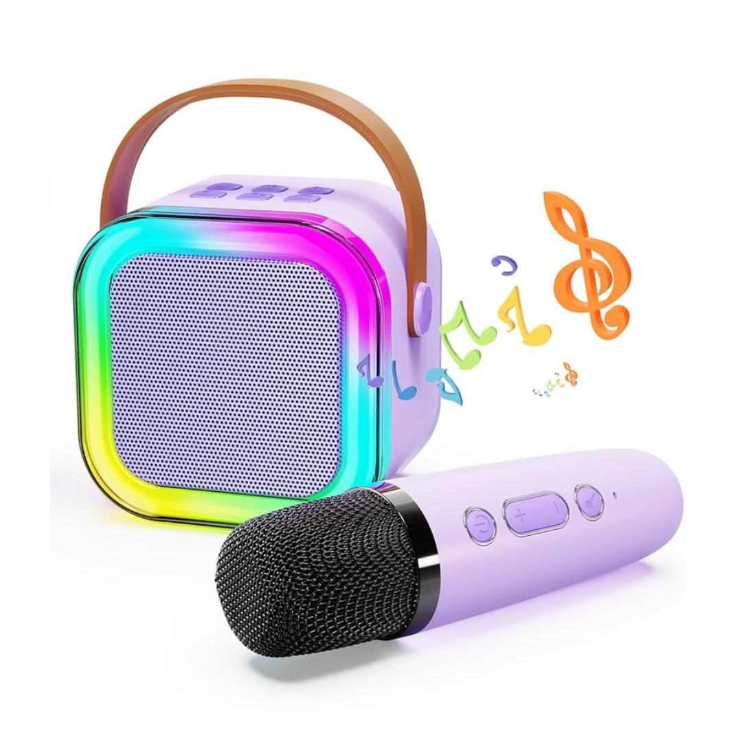 Karaoke Mic with Bluetooth Speaker, 2 Portable Wireless Microphone