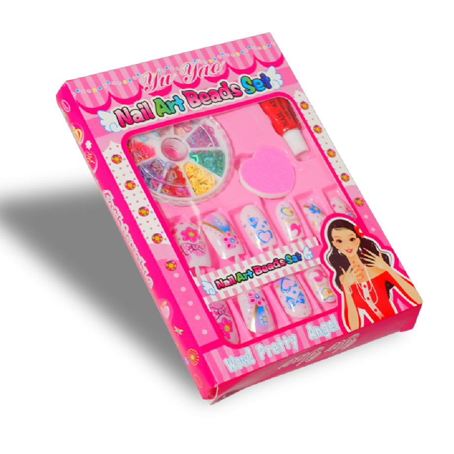 Nail Art Beads Set for Baby Girls | DIY Manicure & Decoration Kit | Safe, Washable and Creative Beauty Toy