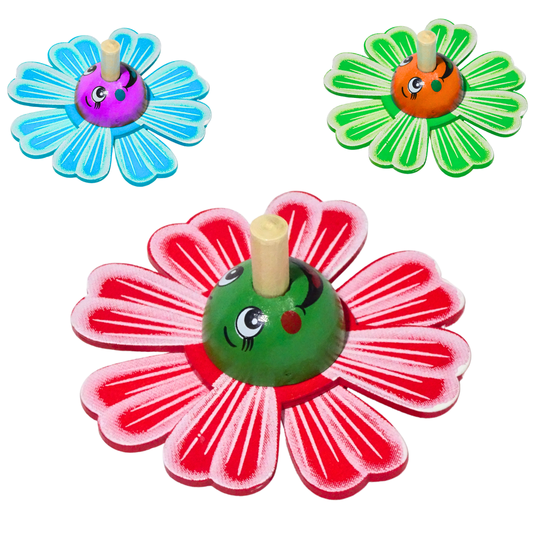 Flower Wooden Tops( Pack of 1 ) – KidsBestie