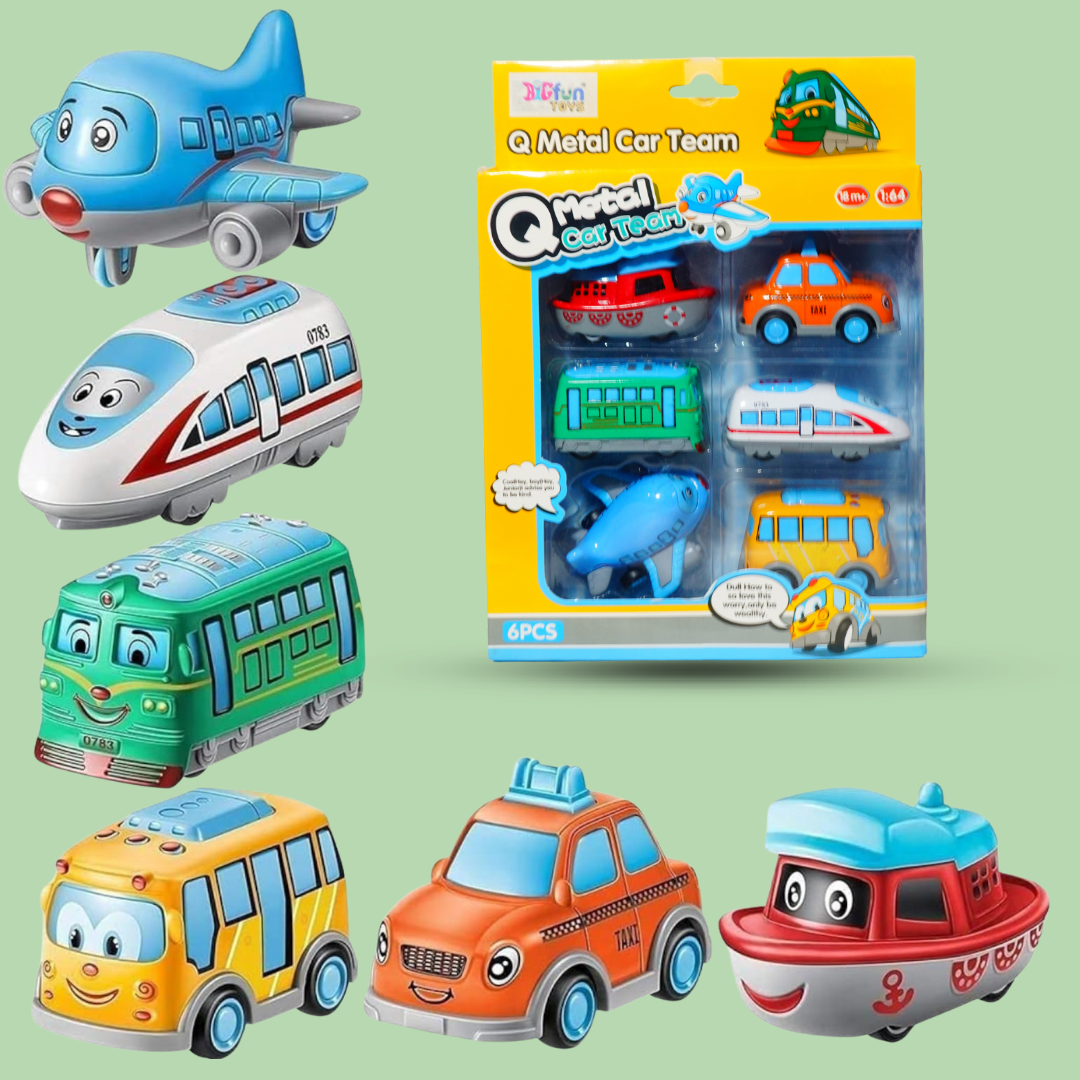 6 Pcs of Q Metal Car Team | Kidsbestie | KB