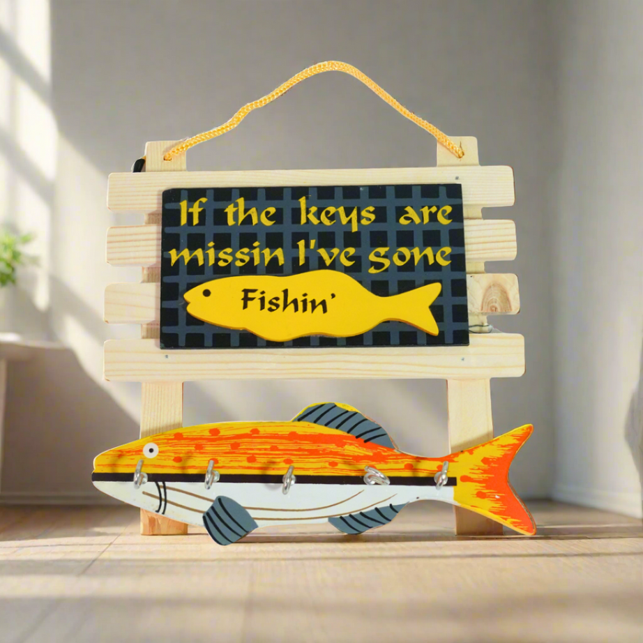 Fishing Key Holder for Living Room Wall Decor