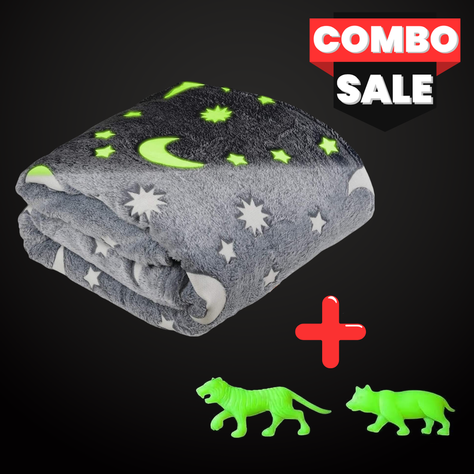 Glow Magic Blanket With 2 Glow Animals Combo