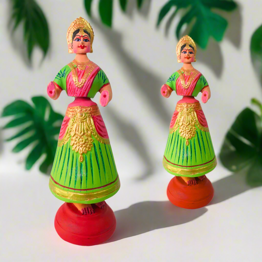 Tanjore Dancing Doll Showpiece for Home Decor-1(Big, Random colours will be send)