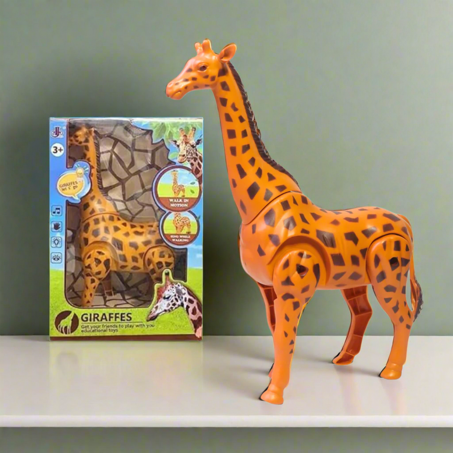 Giraffe Animal Figure Toy with Walking and Realistic Sound, for 2+ Years