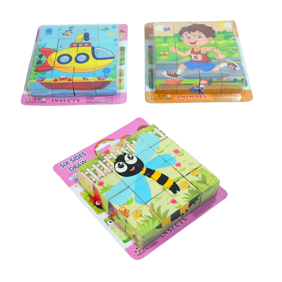 Six Sides Draw, 3D Wooden Puzzle for Kids-1 (Random design will be send)