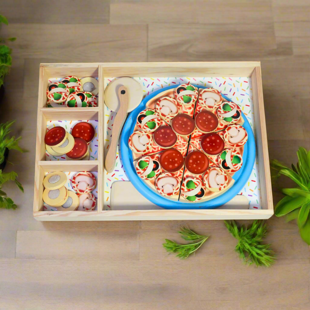 Kids bestie-Pizza Making Set, Mix-n-Match Toppings for Kids