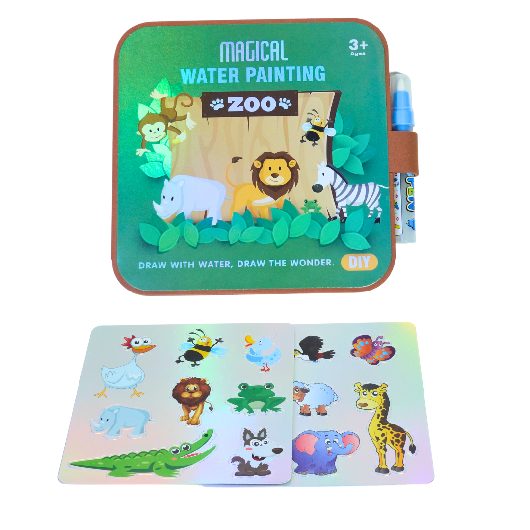 Zoo Theme Reusable Magical  Water Painting Book for Kids-1