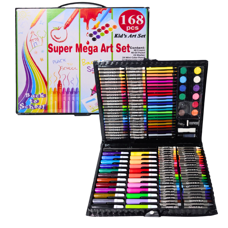 168 Piece Art Set, Drawing and Painting Set for Kids