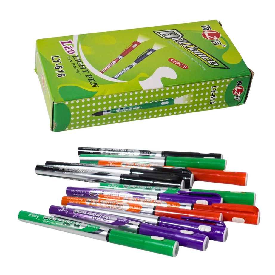 Brilliance LED Light Pen for Kids & Adults-Pack of 12 Pcs
