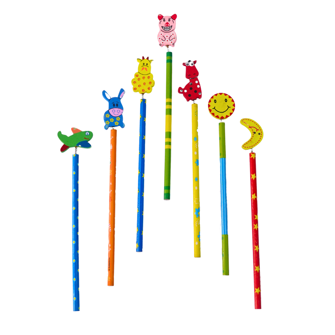 Wooden Cartoon Animal Design Pencils-1(Random design will be send)