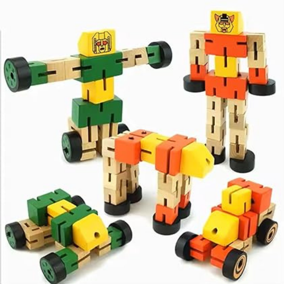Wooden Transformer Toy for Kids( Random Colours)