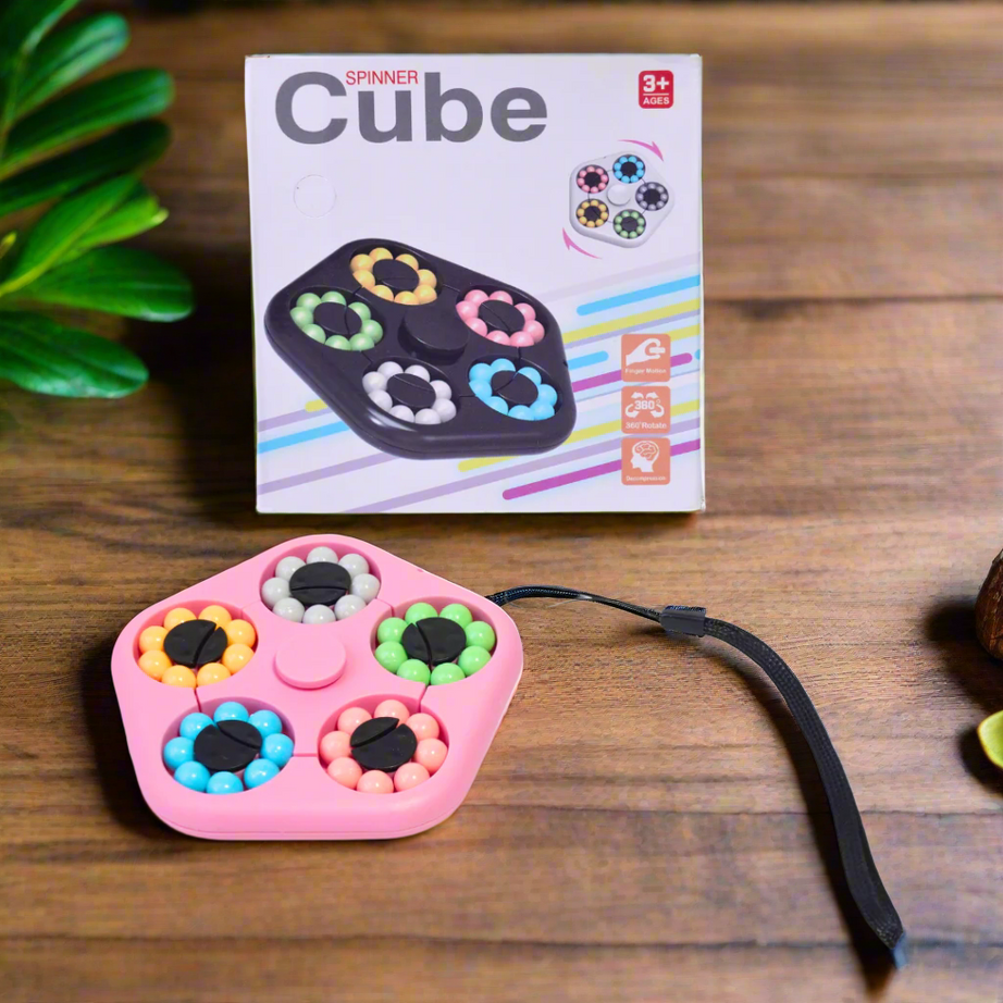 Spinner Cube Rotating Fidget Toy-1 (Random colours will be sent)