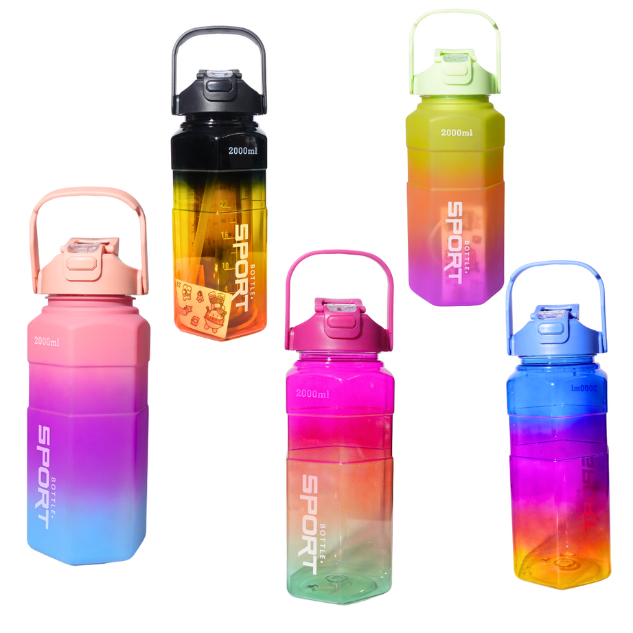 New Set of 3 Daily Tracking Leakproof Unbreakable Water Bottle For Gym Office and Home - New Model