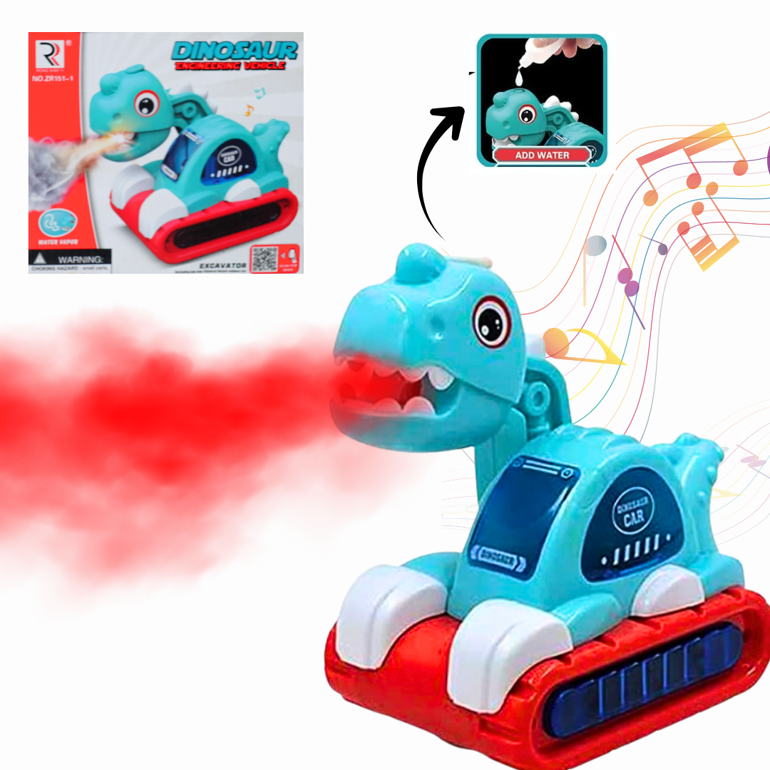 Dino JCB with Smoke | Light, Sound & Steam Excavator Toy | Action Construction Truck for Kids