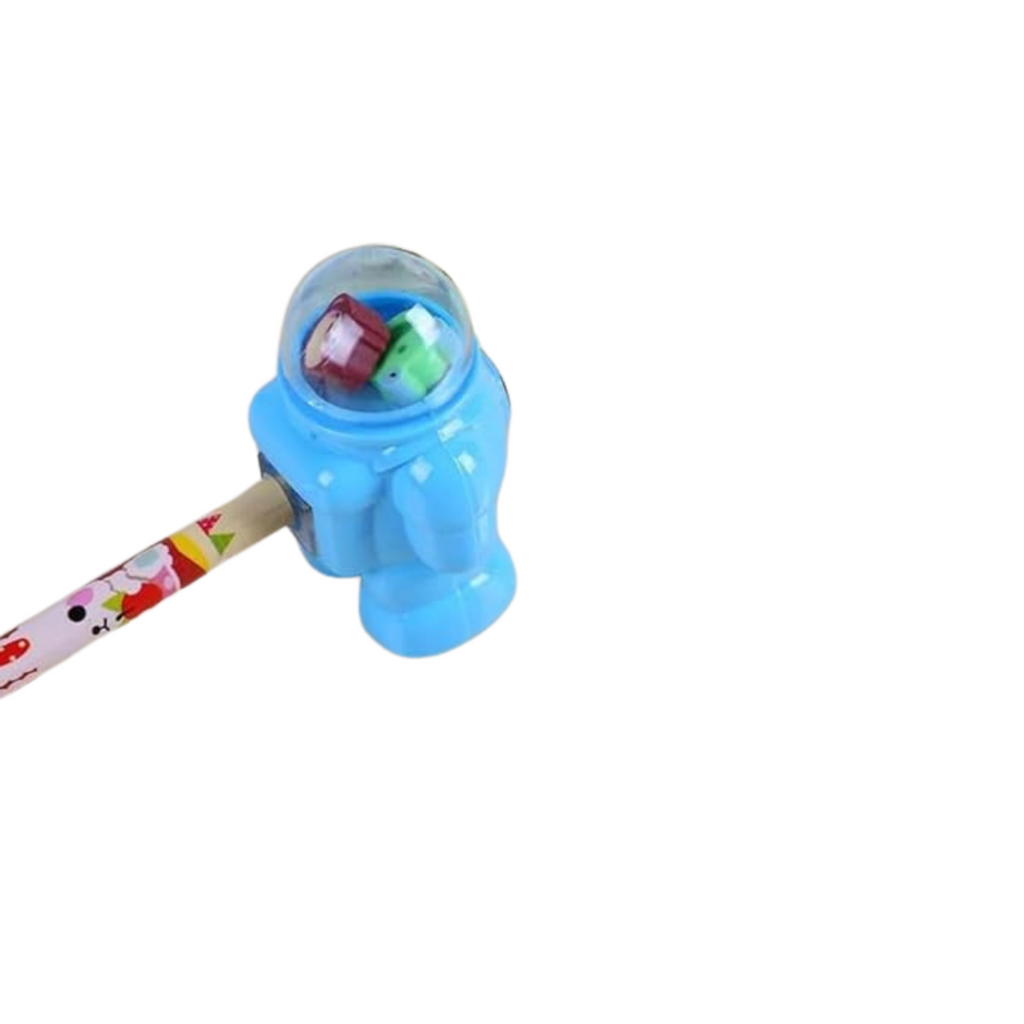 Set of 4 Astronaut Sharpener with Two Erasers – Fun School Stationery | KidsBestie