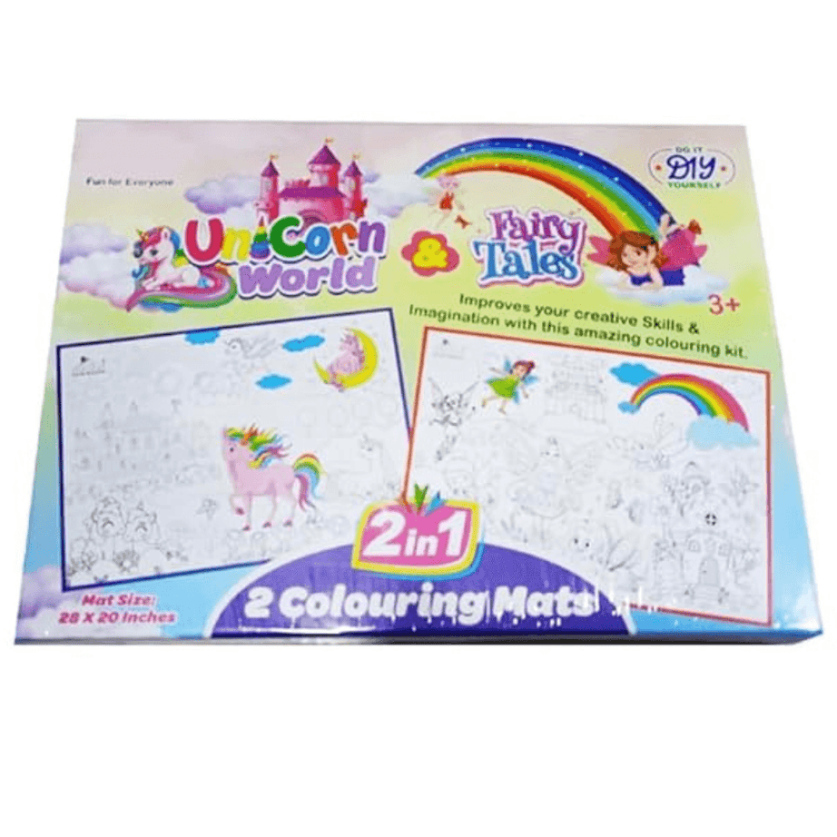 2 in 1 Colouring Mat for Kids(Random design will be send) - Kids Bestie
