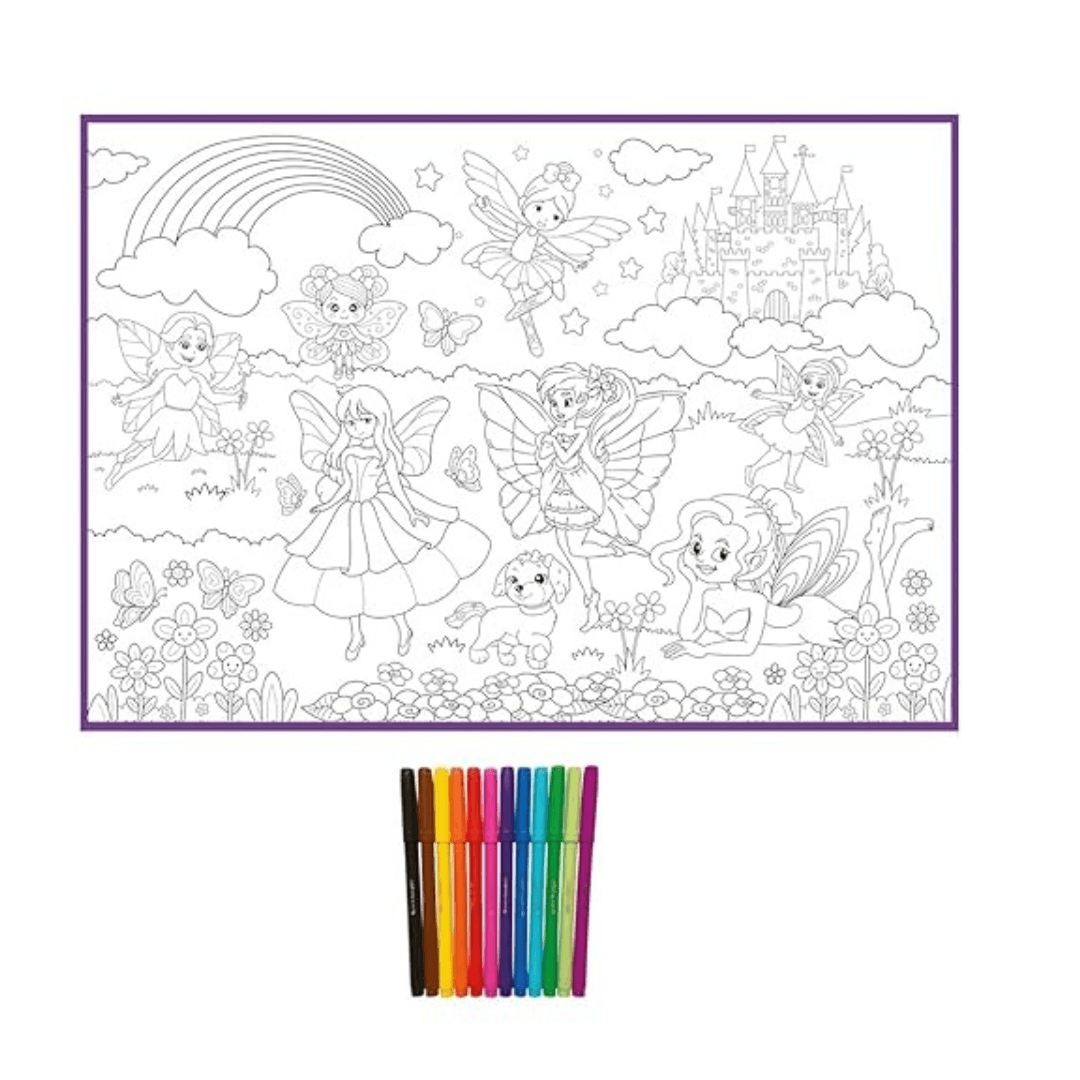 2 in 1 Colouring Mat for Kids(Random design will be send) - Kids Bestie