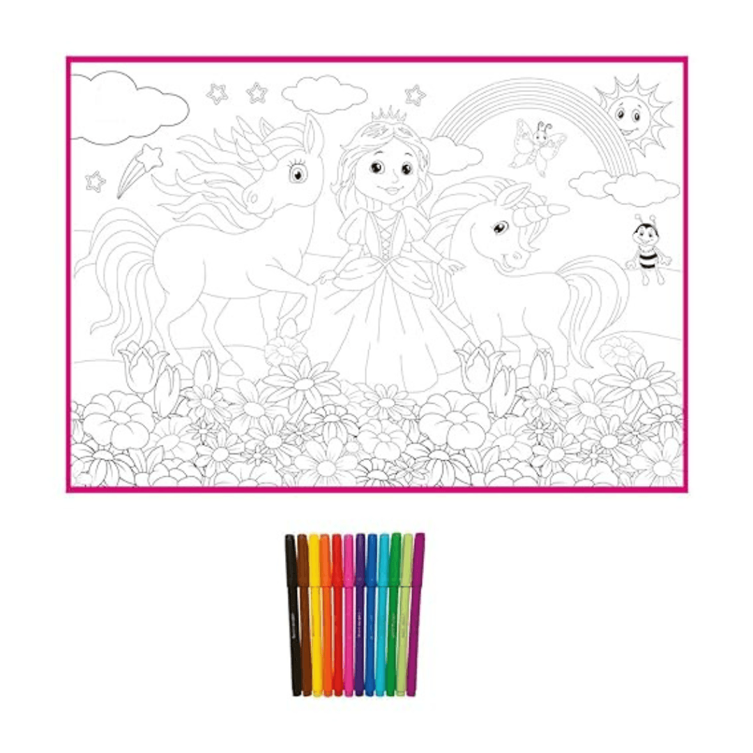 2 in 1 Colouring Mat for Kids(Random design will be send) - Kids Bestie
