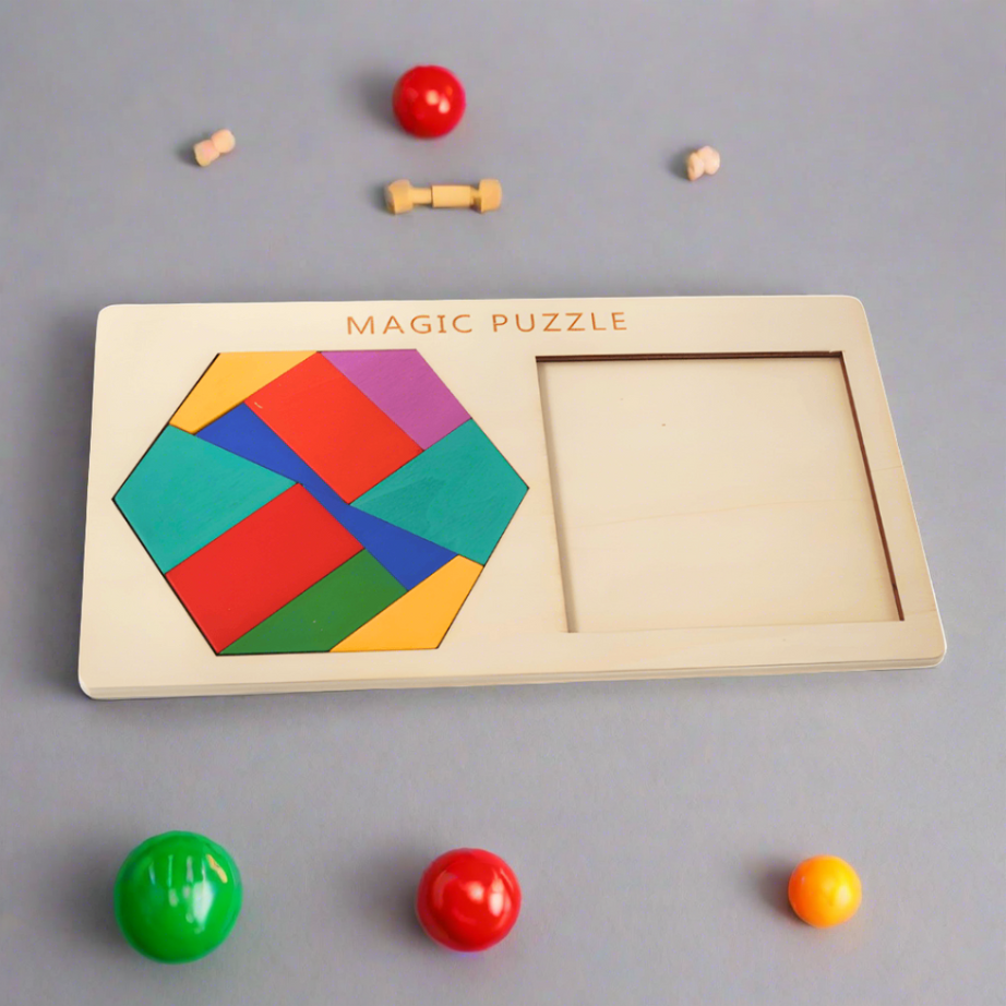2 in 1 Hexagon Turns Square Magic Puzzle-1 - Kids Bestie