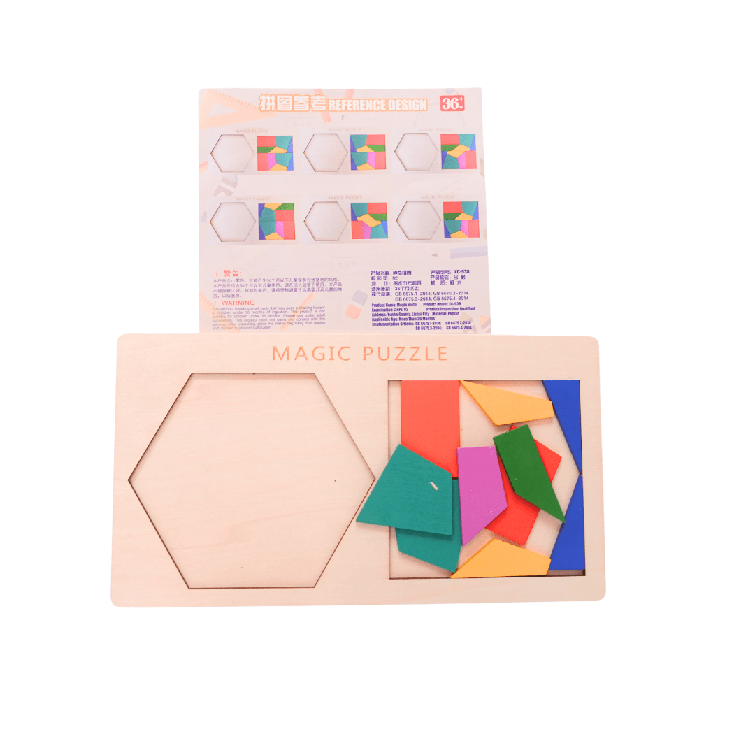 2 in 1 Hexagon Turns Square Magic Puzzle-1 - Kids Bestie