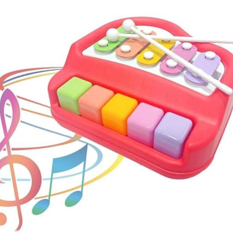 2 in 1 Piano & Xylophone with 2 Mallets - Kids Bestie