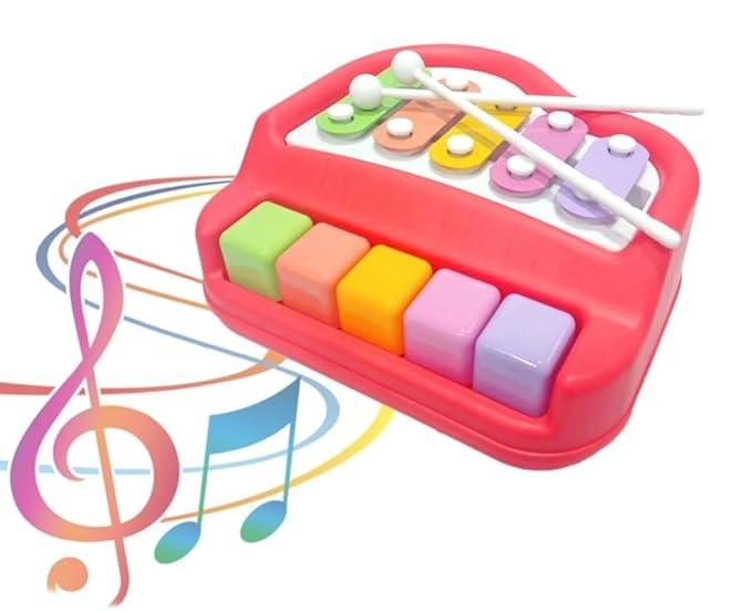 2 in 1 Piano & Xylophone with 2 Mallets - Kids Bestie