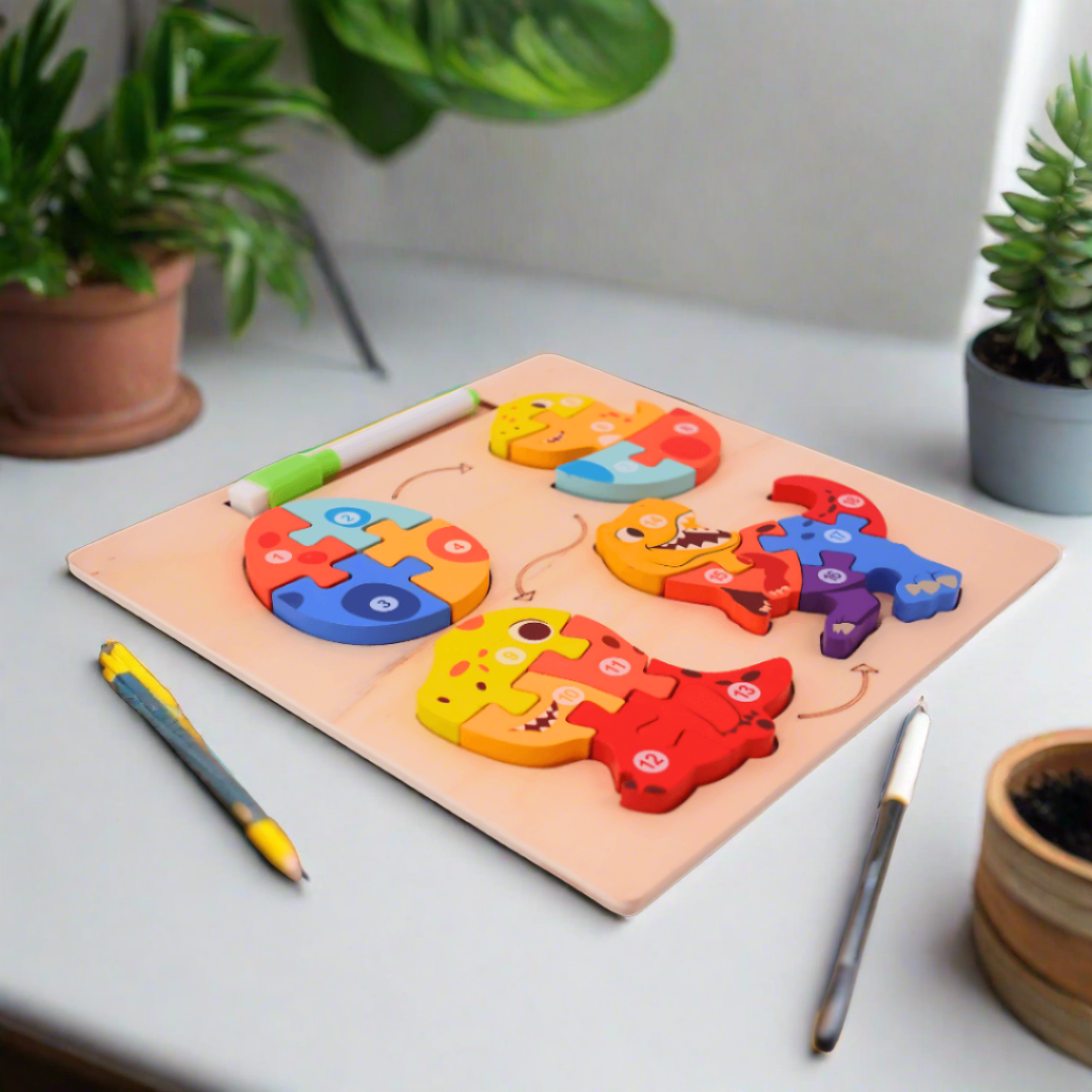 2 in 1 Puzzle-Lifecycle of Animals+ Whiteboard, marker(Medium)-Random design will be send - Kids Bestie